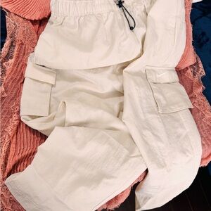 Nike Cream Elastic Waist Cargo Joggers